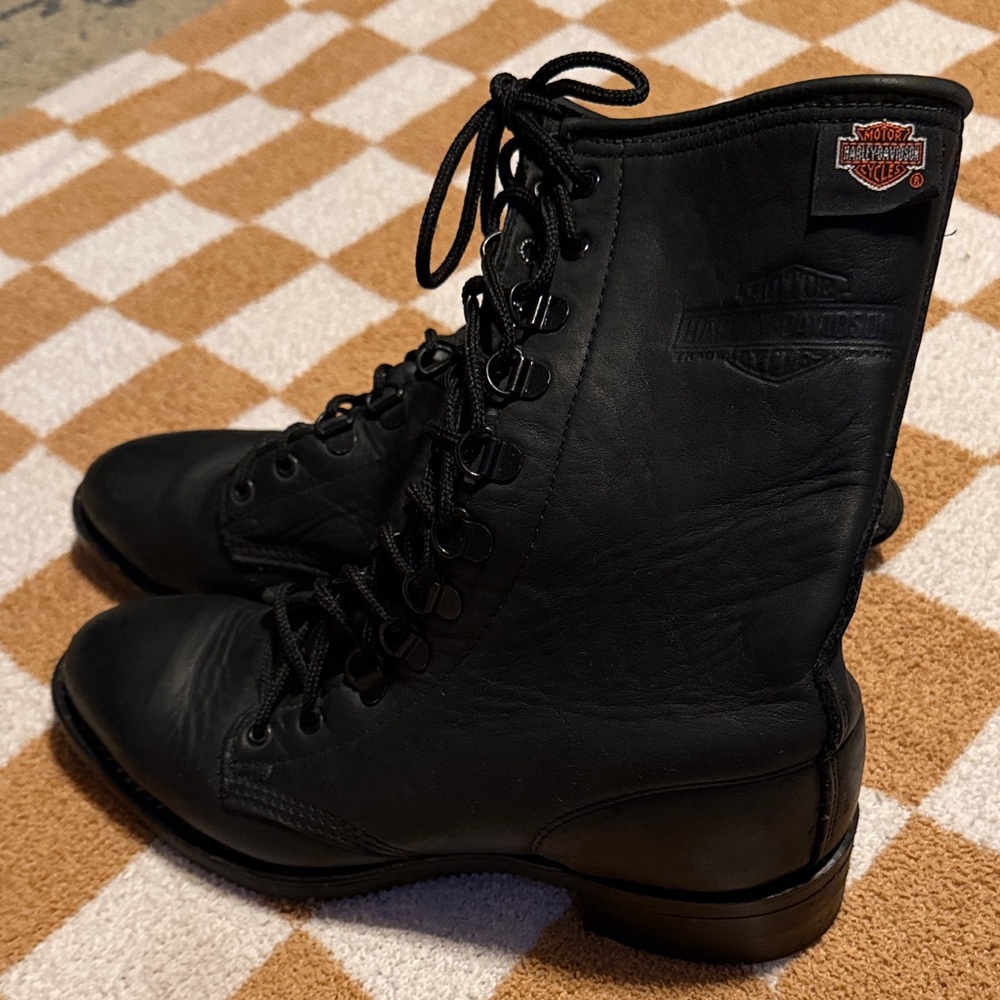 Women’s Harley-Davidson Black Lace-Up Leather Boots
